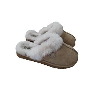 Dearfoams Fireside Women size 10 Sydney Genuine Shearling Moccasin Slippers soft
